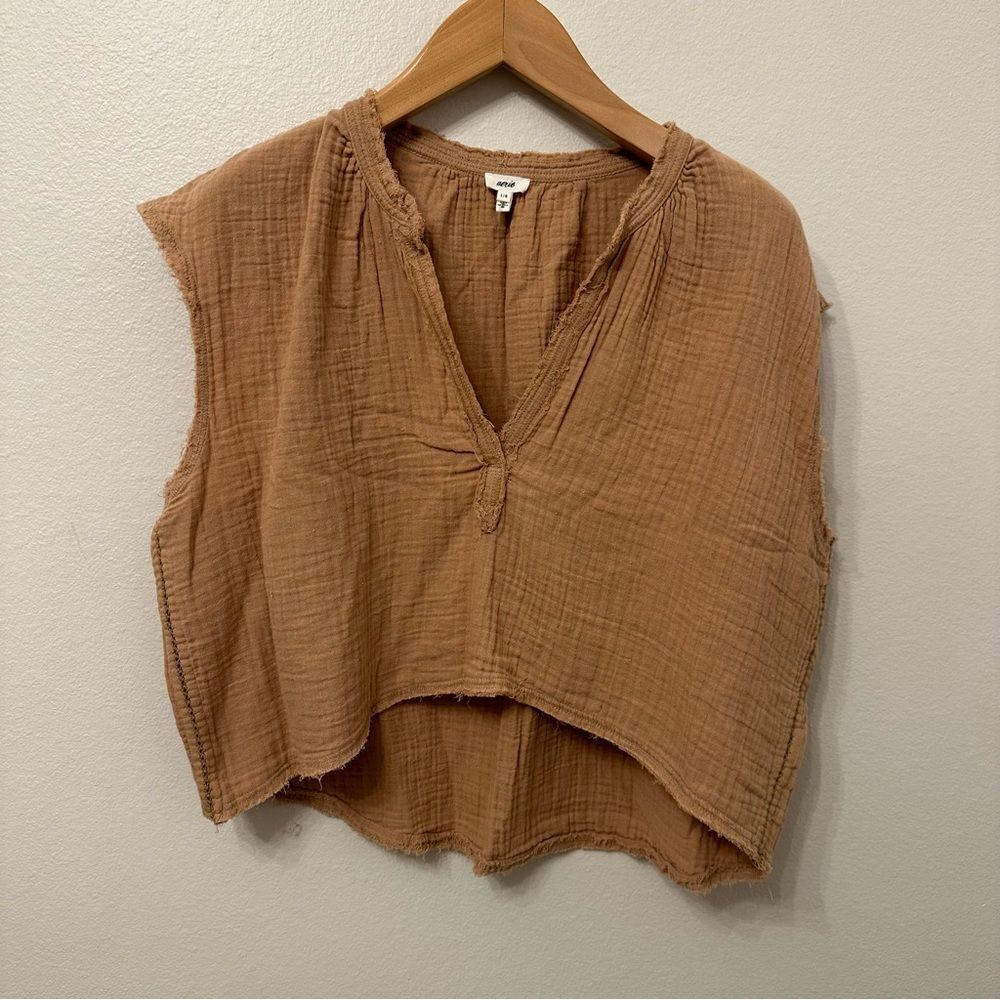 Aerie Tan Sleeveless Crop Top